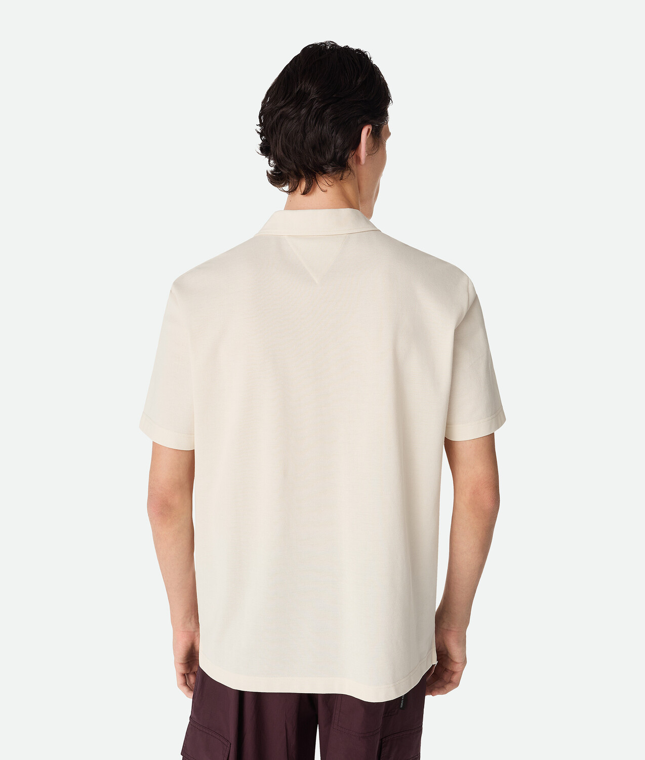 Fine cotton jersey polo BOTTEGA VENETA, бледный безе — фото 3
