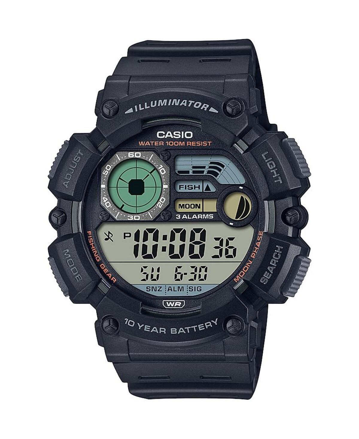 

Мужские цифровые часы из черной смолы 50,1 мм, WS1500H-1AV Casio