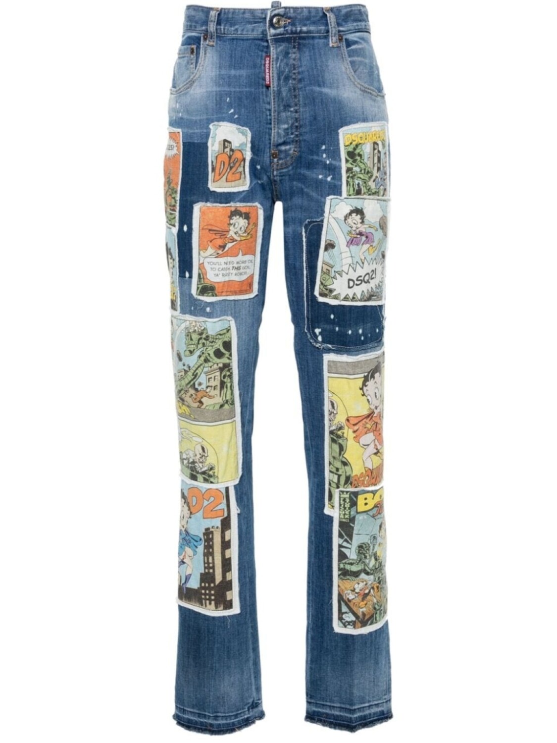 

Dsquared2 прямые джинсы с нашивкой, синий