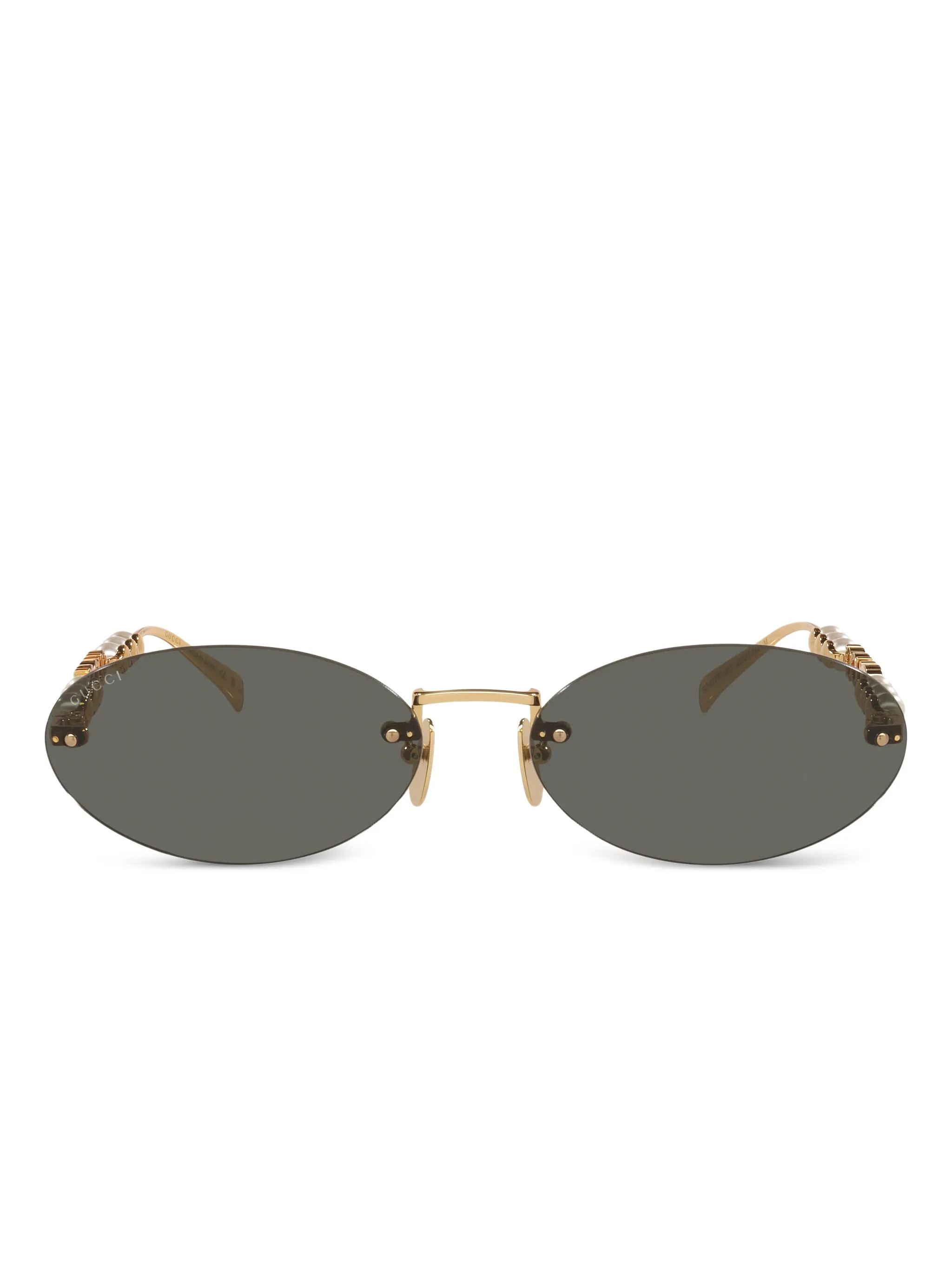 

Солнцезащитные очки в овальной оправе Gucci Eyewear, золотистый