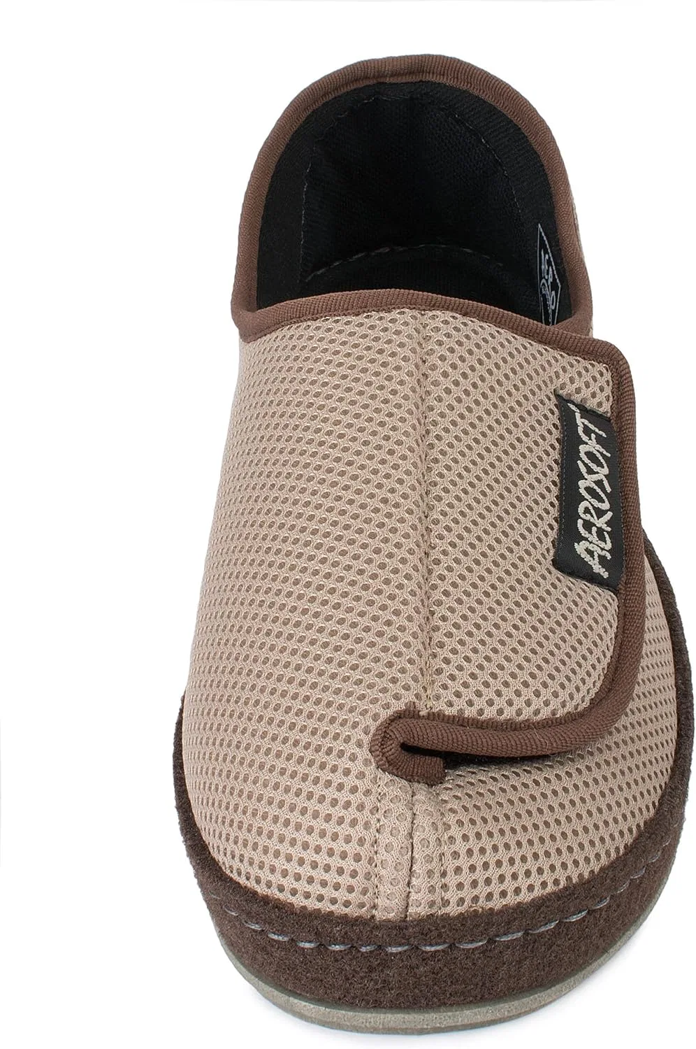 Тапочки Aerosoft Velcro Low Shoe 6072-4P для женщин и мужчин, широкие, GH, нескользящие, Taupe — фото 2