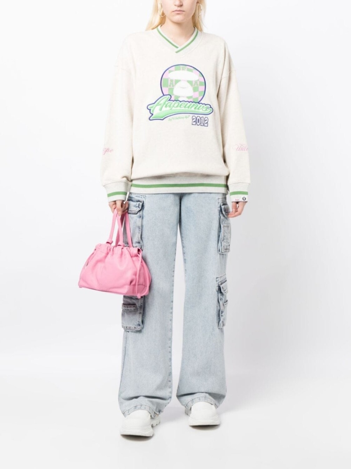

AAPE BY *A BATHING APE толстовка с вышитым логотипом, белый