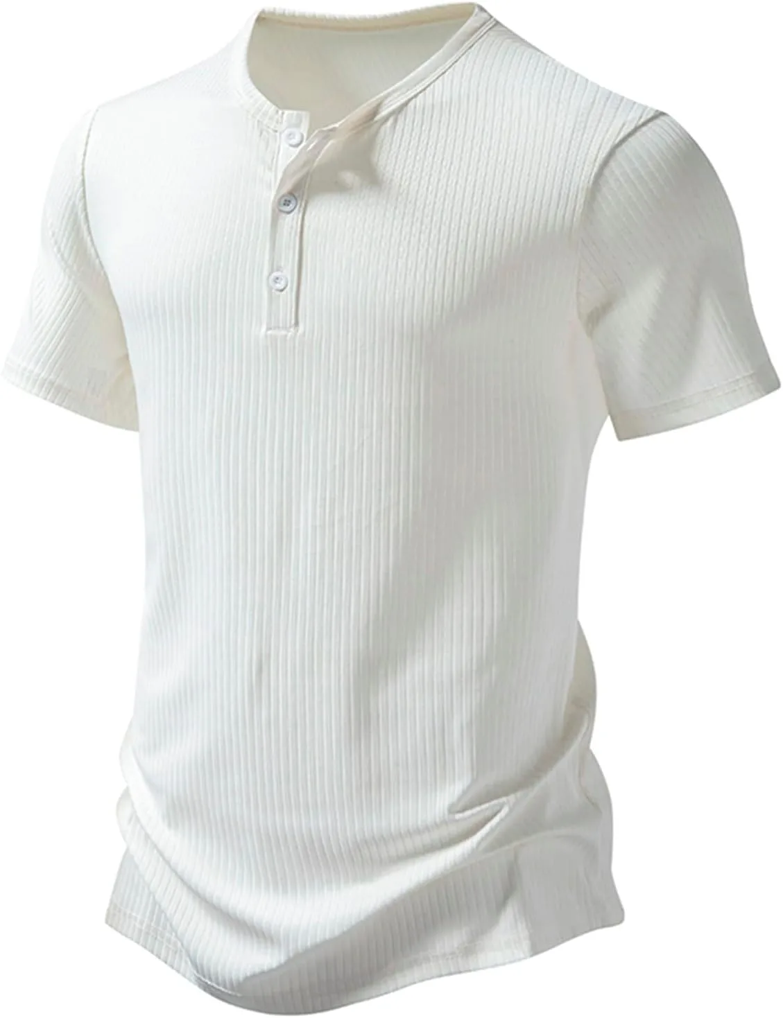 Мужская футболка Henley с коротким рукавом, Slim Fit — фото 2