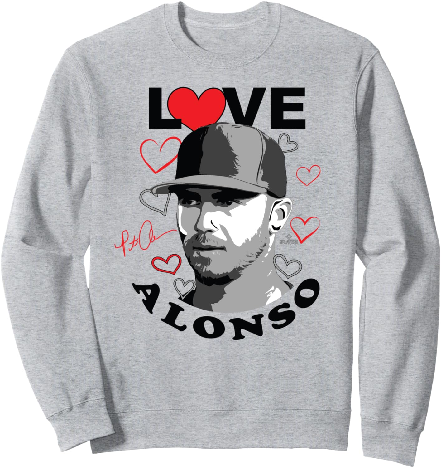 

Толстовка Love Pete Alonso Valentine New York Baseball MLBPA Ryno Sports, серый