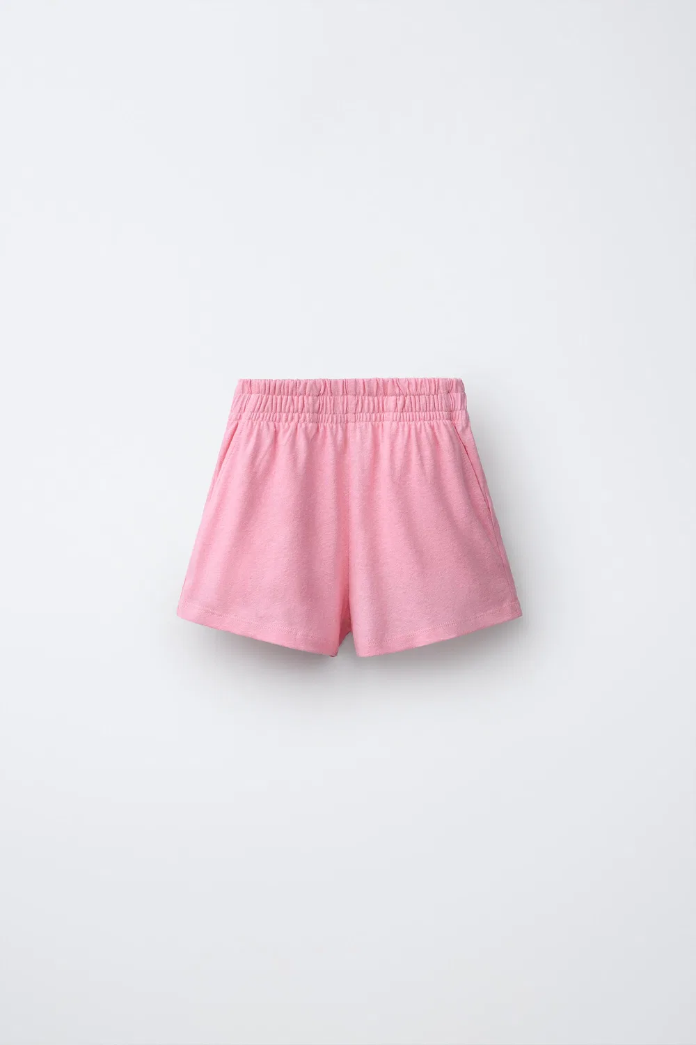 Комплект из топа и шорт-бермуд из смеси хлопка и льна ZARA, Mid-Pink — фото 4