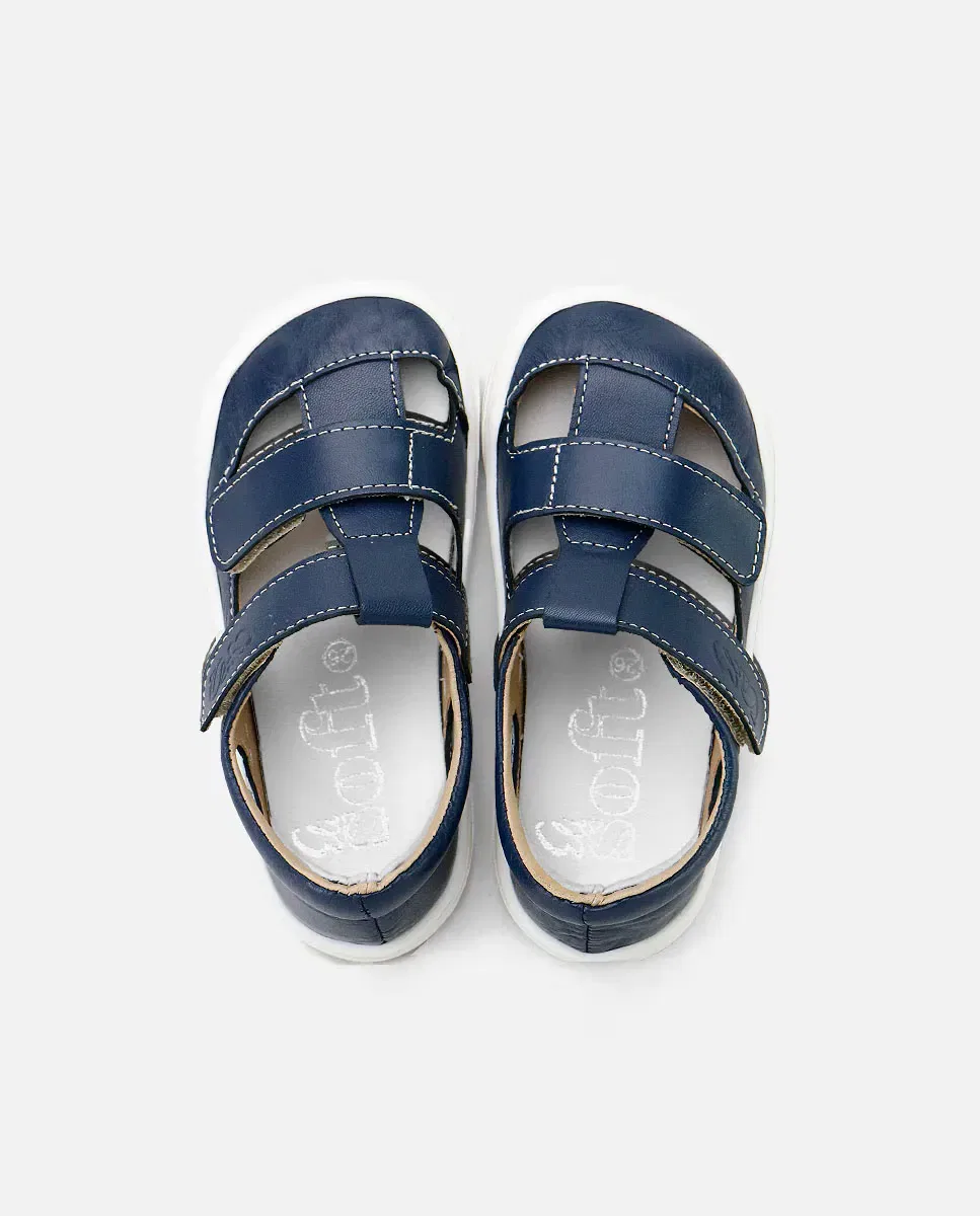 Детские сандалии barefoot из кожи Eli 1957, Azul — фото 4
