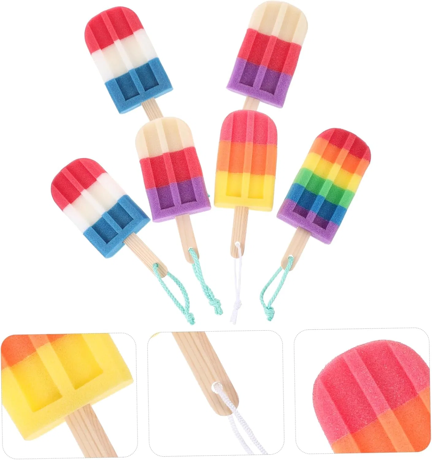 Мочалка для душа Ice Cream, Minkissy, набор 12 шт, 21x8.5x3.5 см — фото 2