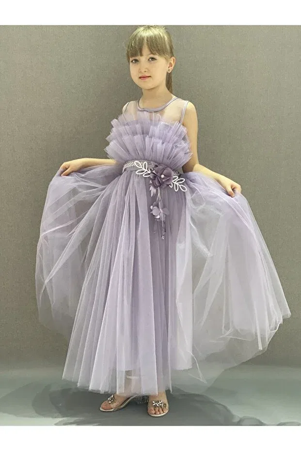 Детское платье для девочек с открытыми плечами Mertoğlu Baby, Purple — фото 2