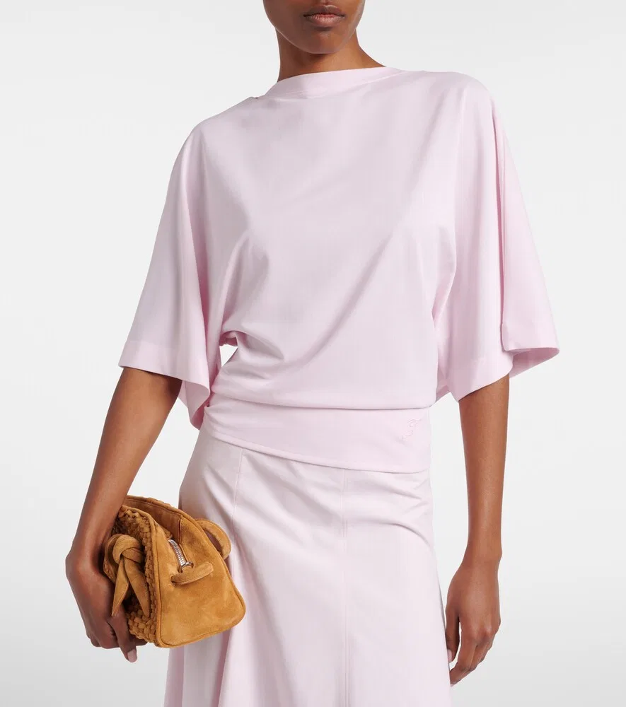 Футболка-джерси Moisson оверсайз с открытой спиной Jacquemus, розовый — фото 2
