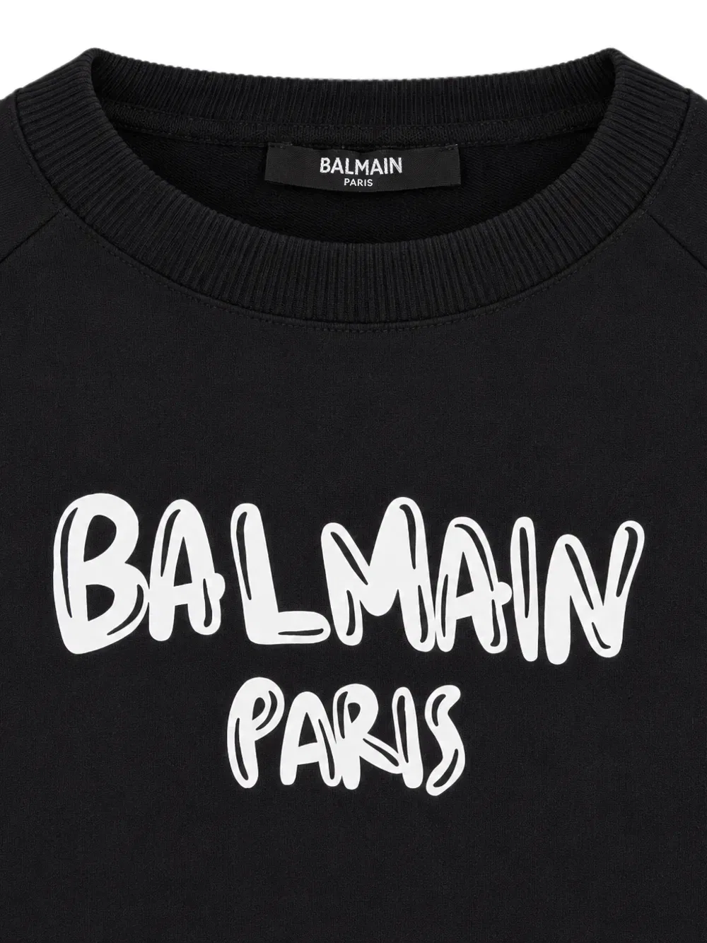 Укороченная толстовка с логотипом Balmain Kids, черный — фото 3