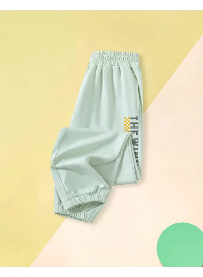 Штаны детские с принтом букв летние Jeanswest, светло-зеленый