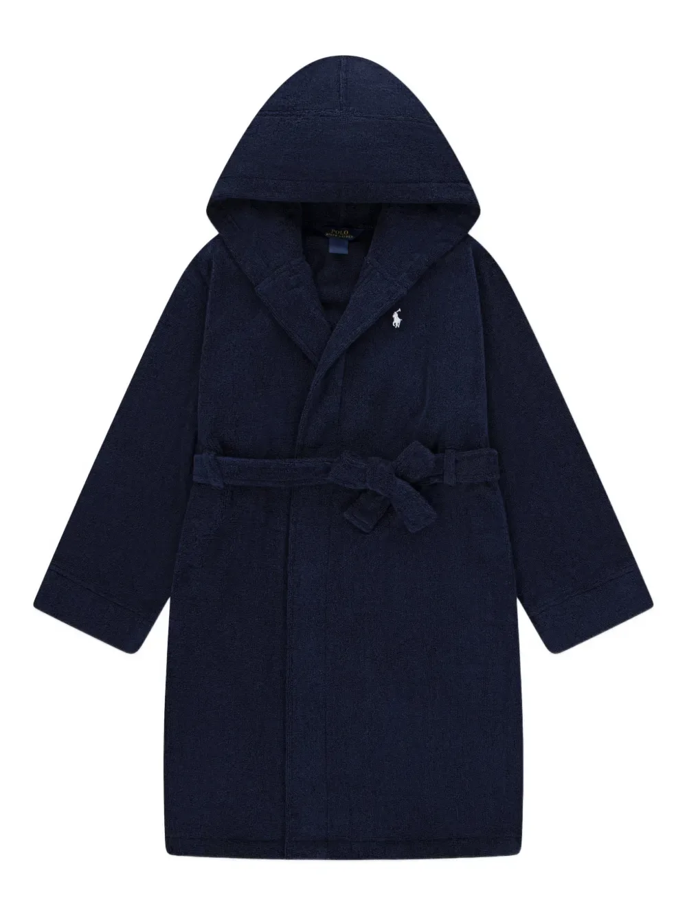 Халат с капюшоном и поясом POLO RALPH LAUREN KIDS, синий