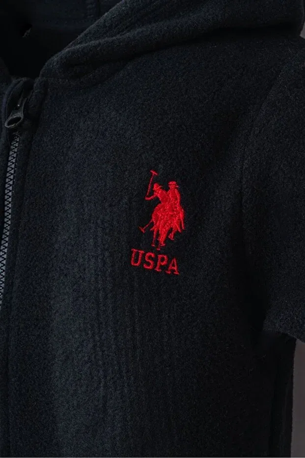 Детский комбинезон для мальчиков с капюшоном U.S. Polo Assn., Black — фото 2