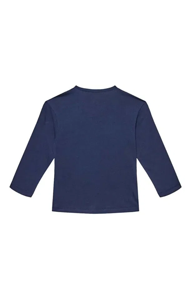 Детская футболка с длинным рукавом с принтом United Colors Of Benetton, Navy Blue — фото 2