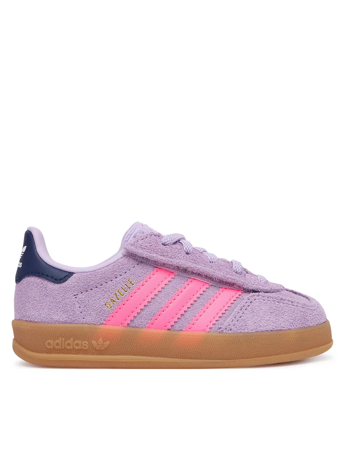 Кроссовки для девочки Gazelle Indoor Comfort Closure Elastic Lace Adidas, фиолетовый