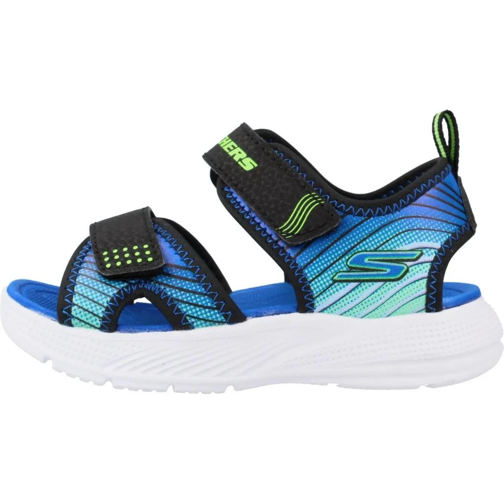 Детские сандалии текстильные Skechers Microspec-splash, Blau — фото 2