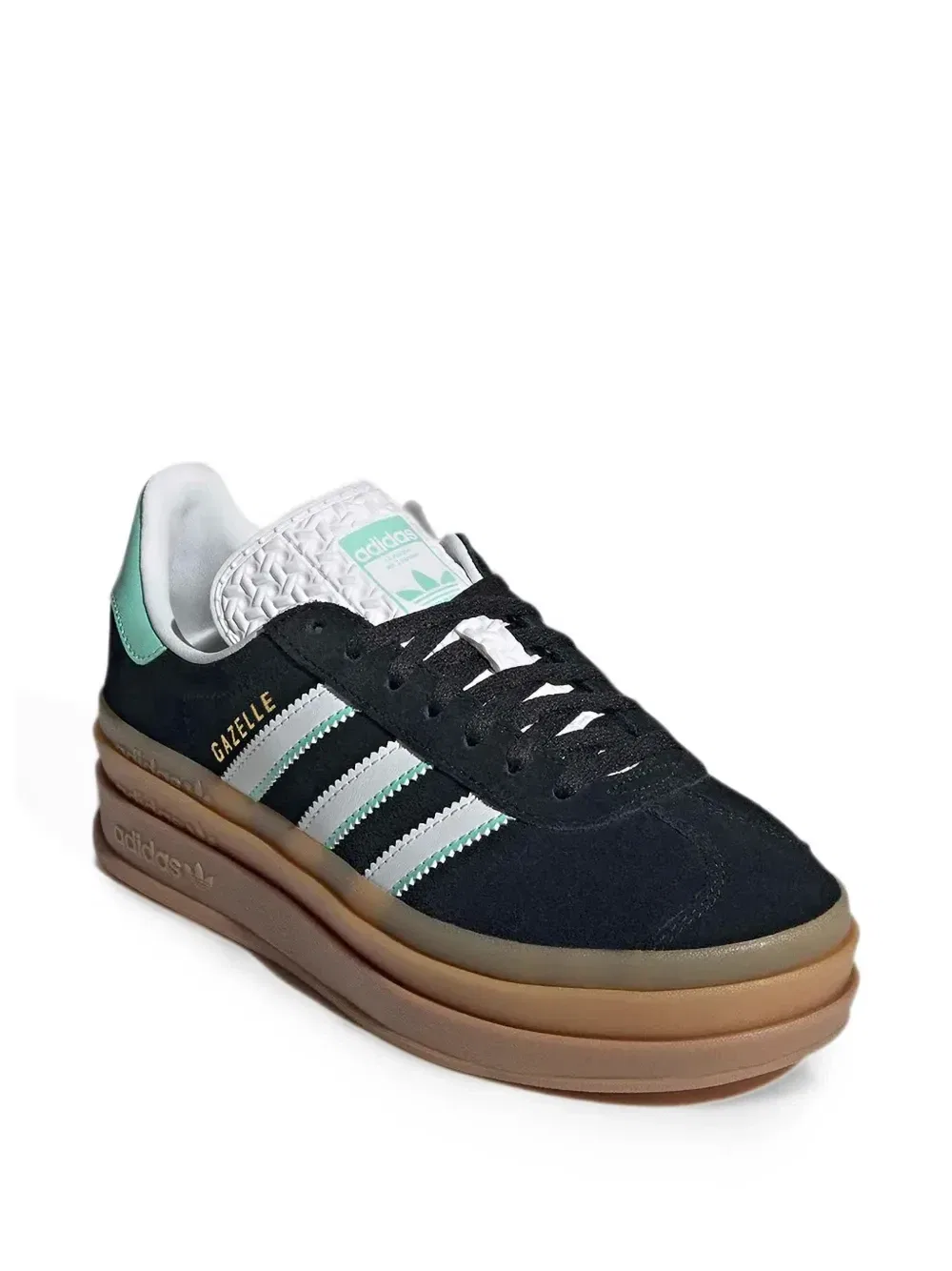 Газель Смелые кроссовки на платформе Adidas Kids, черный — фото 3