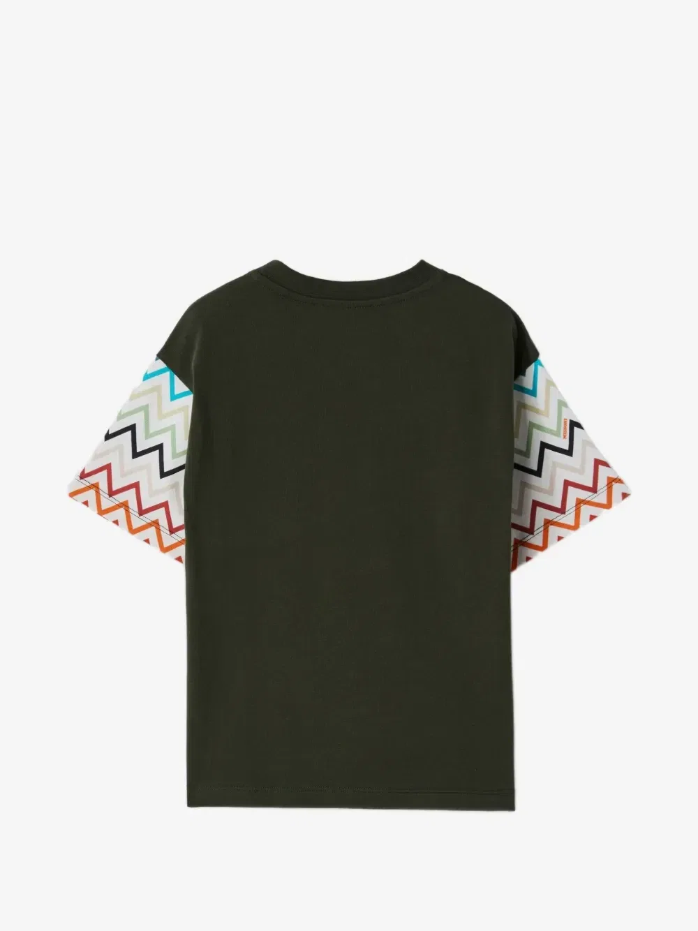 Футболка с карманом и принтом зигзаг Missoni Kids, зеленый — фото 2