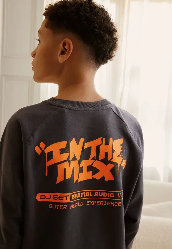 Комплект пижамы с принтом Single set, Next, black/grey/orange slogan, черный/оранжевый/серый — фото 3