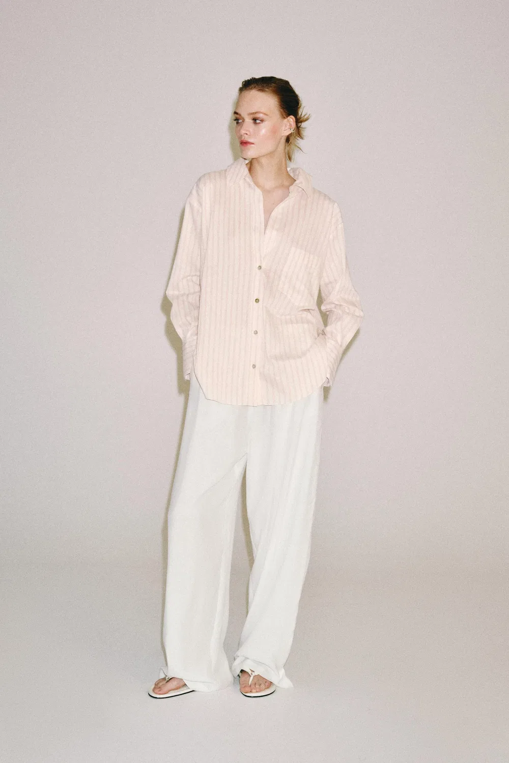 Полосатая рубашка из коллекции ZW ZARA, Pink/White