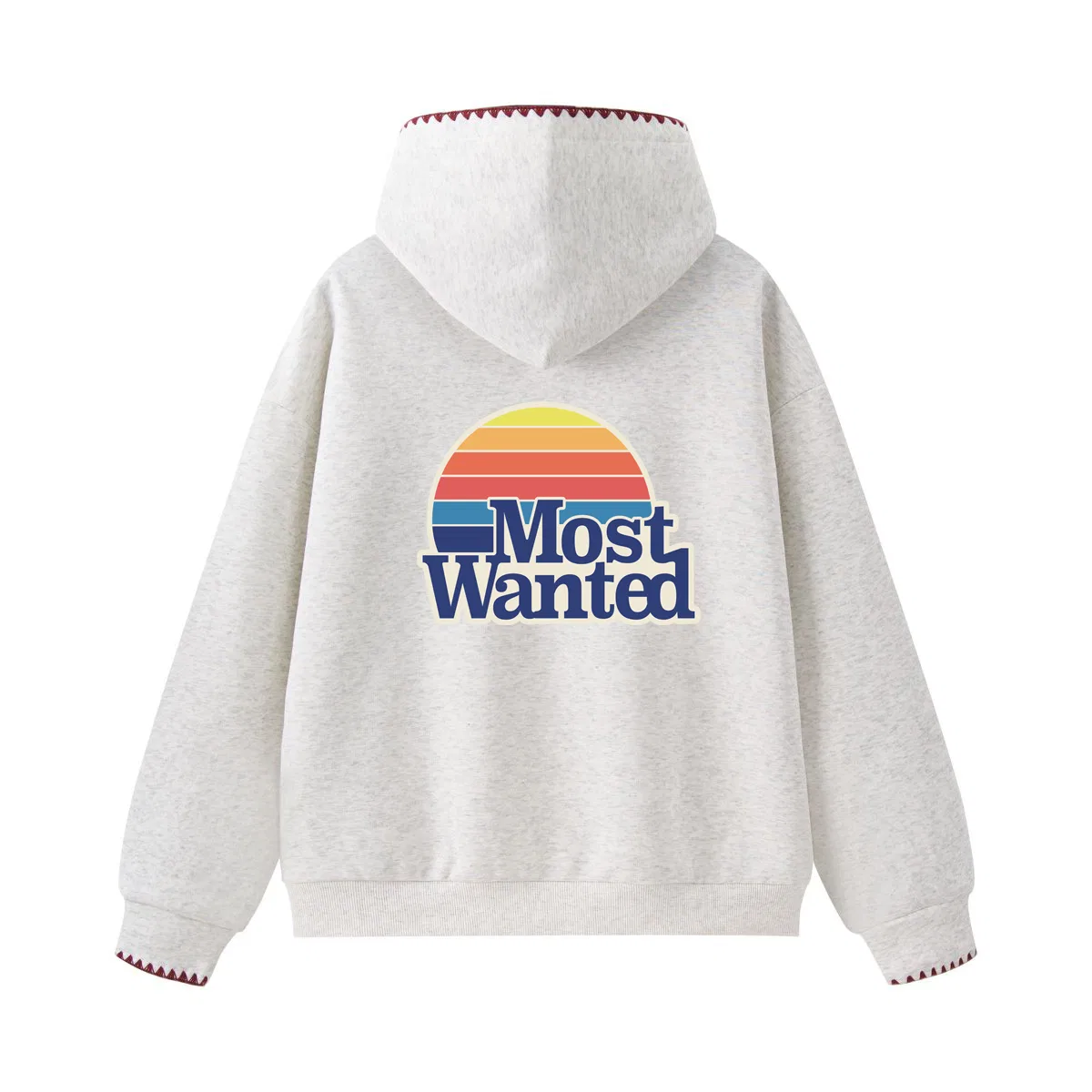 Детская толстовка с красной окантовкой MostwantedLab, White Heather Gray With Red Edge