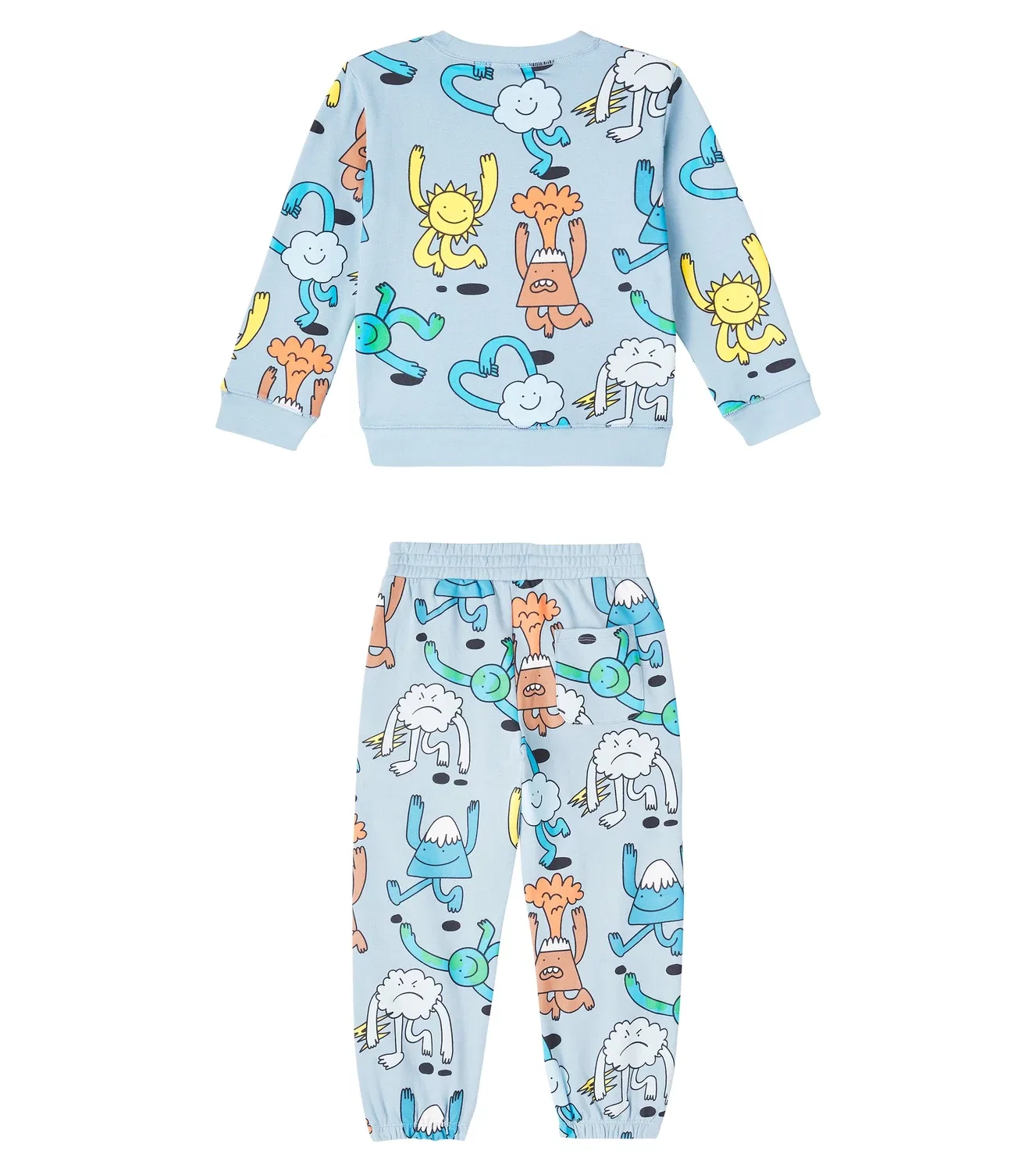 Комплект спортивный из хлопкового флиса Baby Earth Stella Mccartney Kids, синий — фото 3