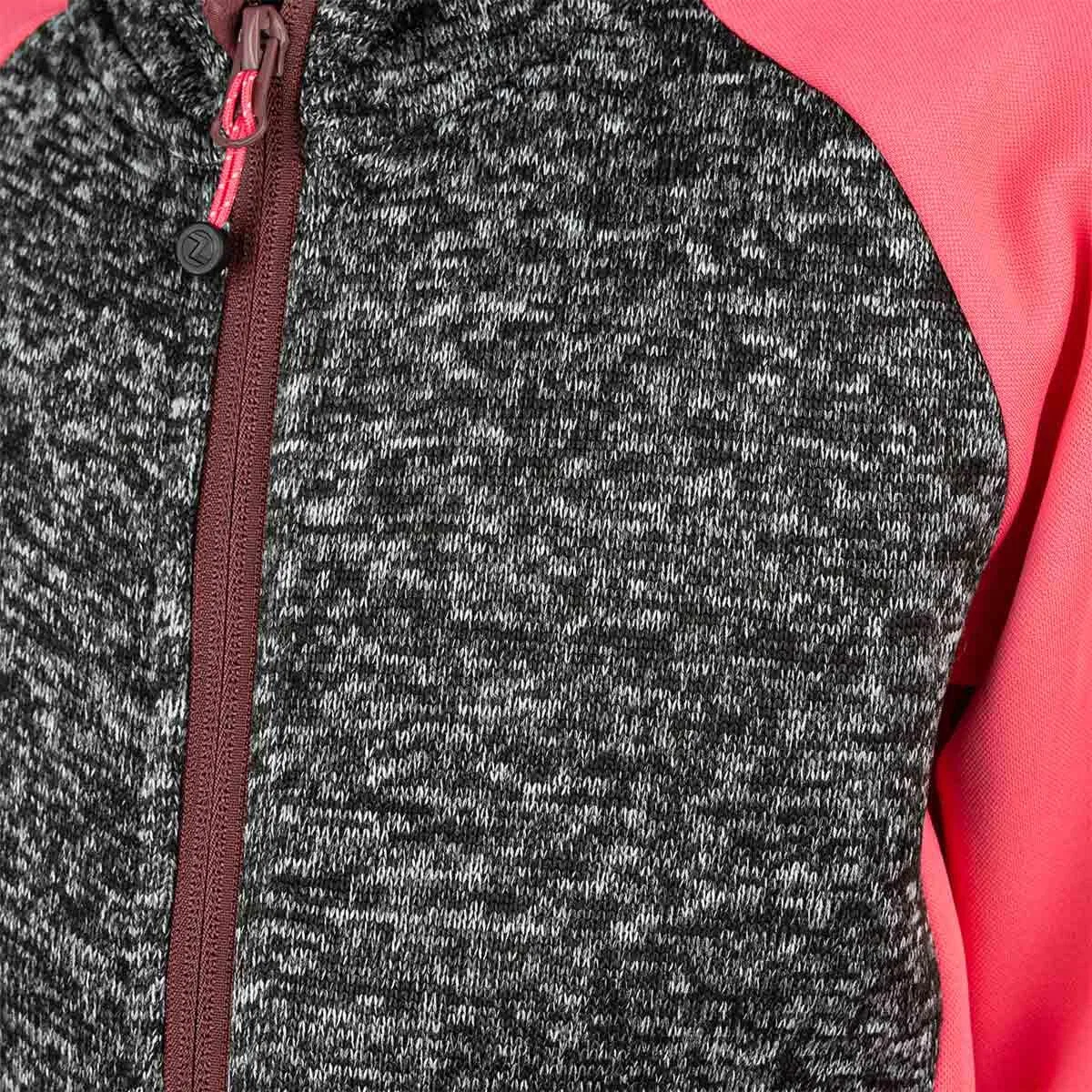 Детская флисовая куртка с капюшоном THAMOS Zigzag, Grau Zartes Rosa — фото 3