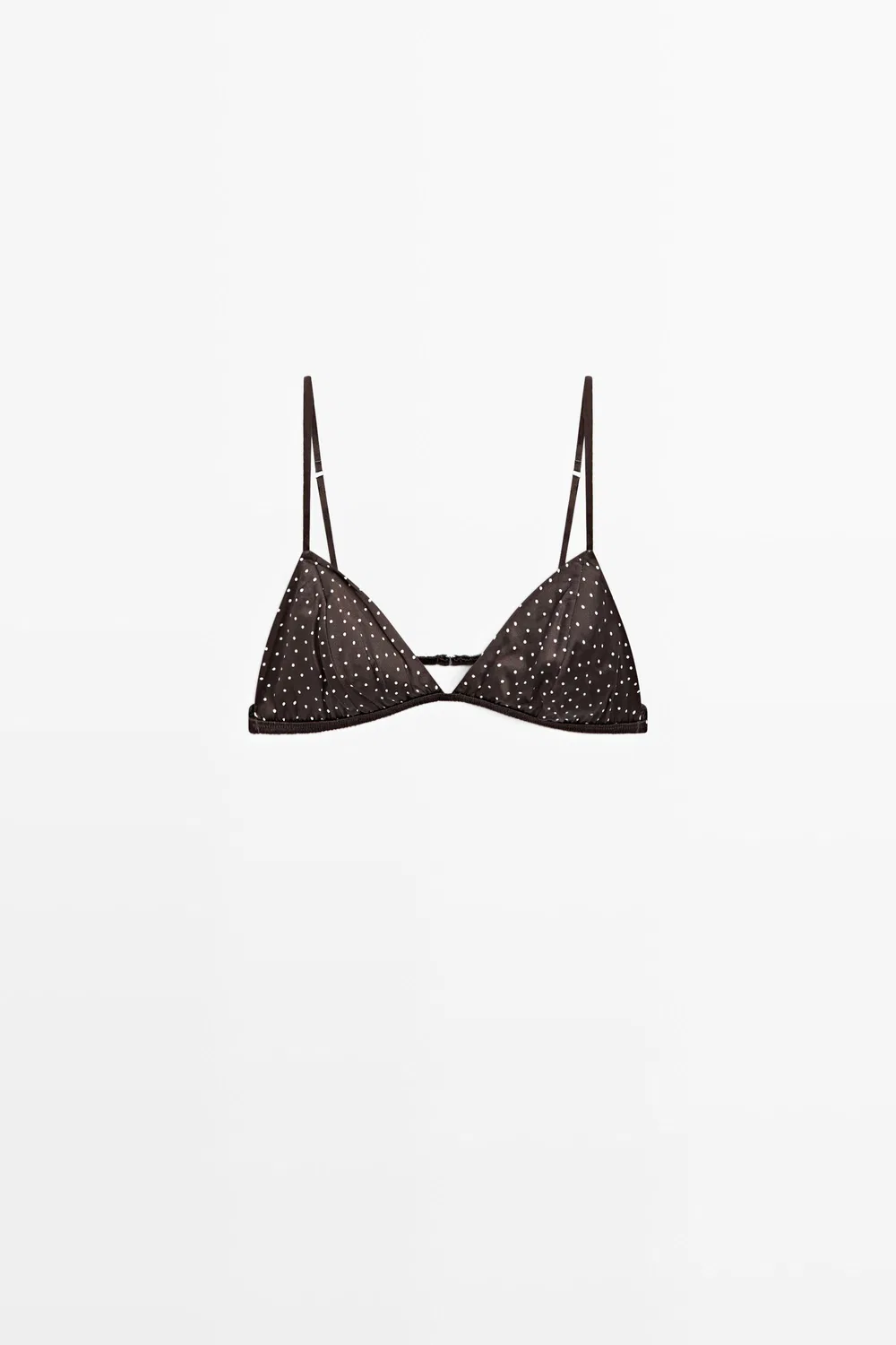 Бюстгальтер Massimo Dutti Polka Dot, коричневый — фото 2