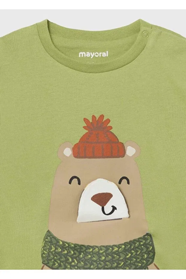 Детская футболка для мальчиков с принтом 2035 baby boy tshirt Mayoral, Green — фото 3