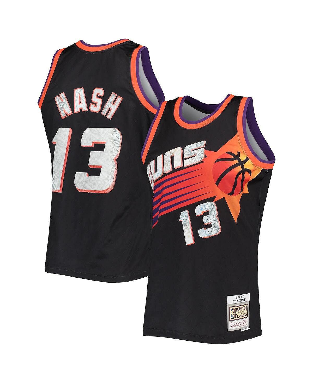 

Мужская футболка steve nash black phoenix suns 1996-97 hardwood classics 75th anniversary diamond swingman jersey Mitchell & Ness, черный