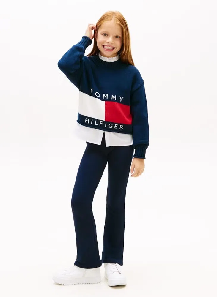 Леггинсы с блестящим принтом Tommy Hilfiger, темно-синий — фото 4