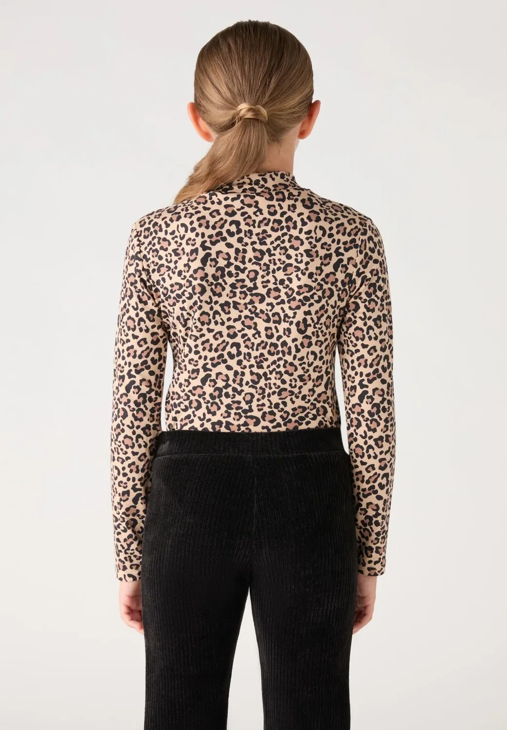 Футболка боди a maniche Lunghe con Stampa Animalier - топ с длинными рукавами Terranova, Var Beige — фото 3