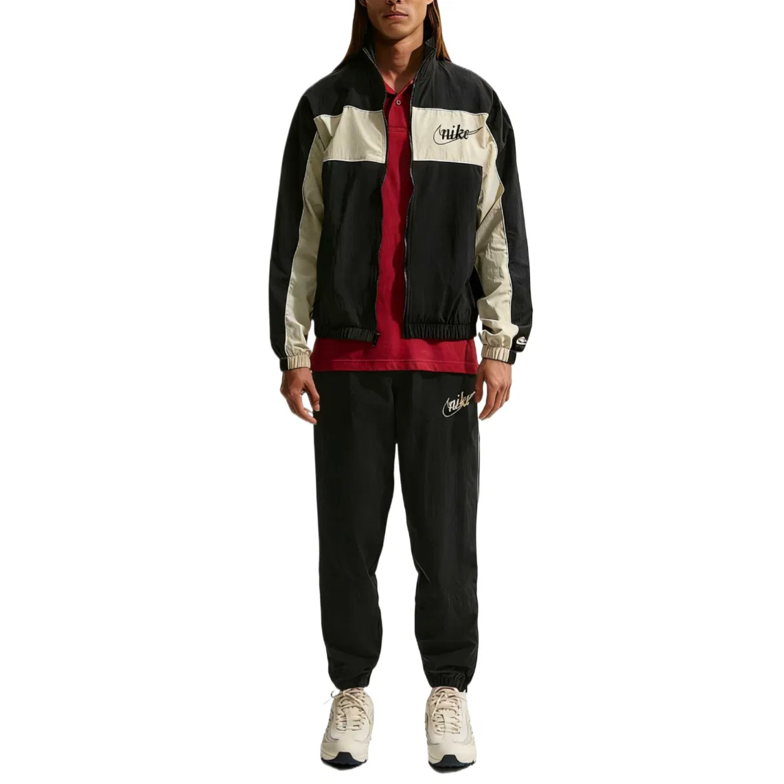 Мужская легкая куртка Nike Sportswear Club, Black/Light Khaki/Light Khaki — фото 4