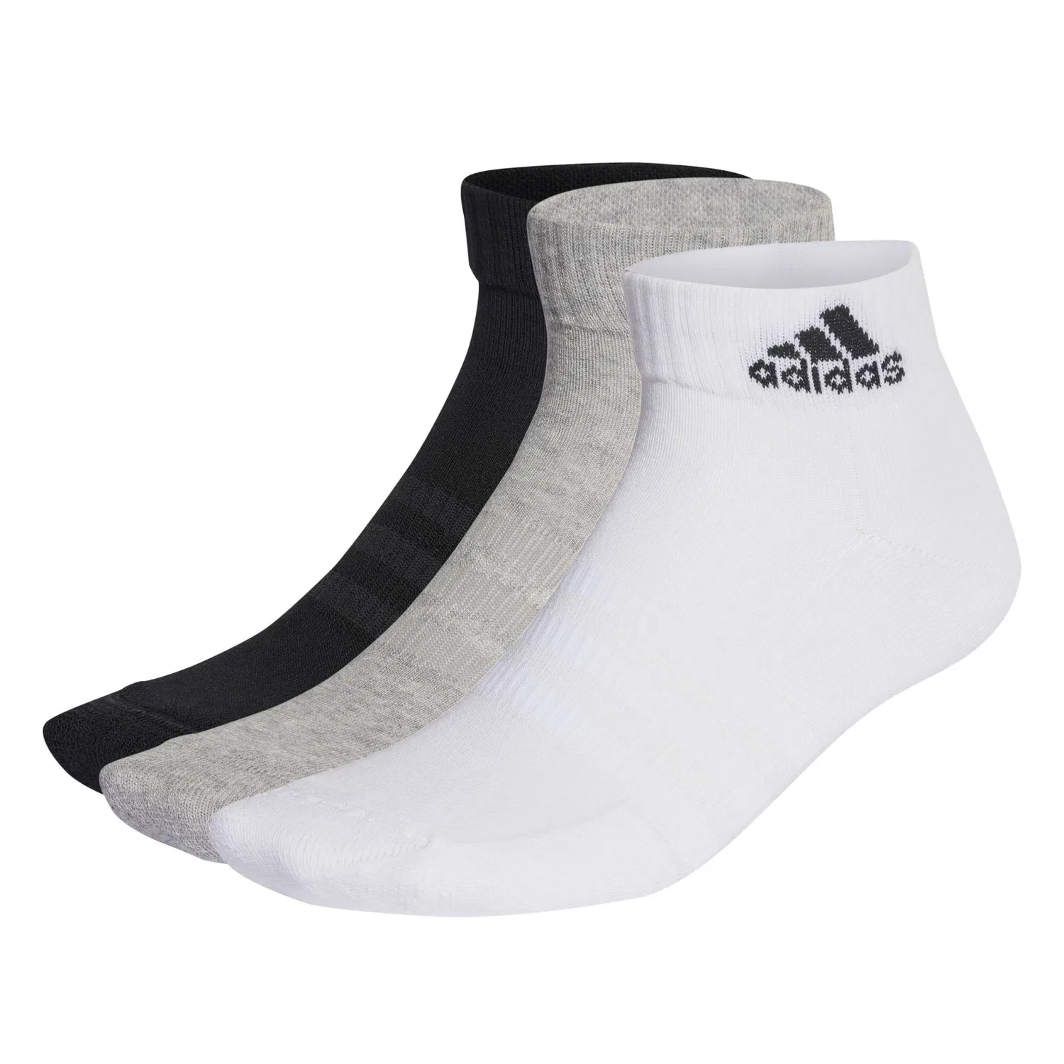 Носки с защитой пятки и носка Cushioned Sportswear Ankle Socks 3P Adidas, Grey Weisse