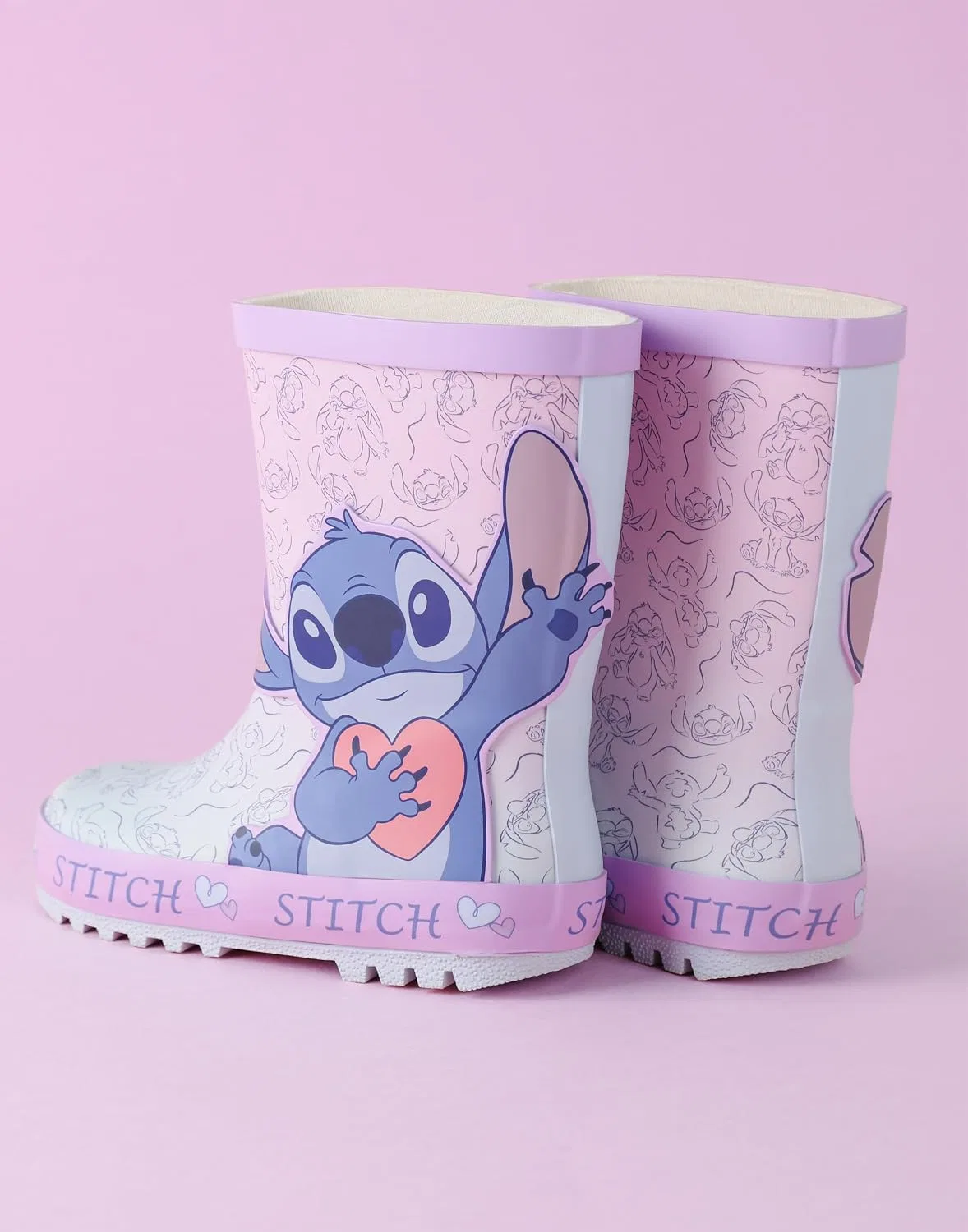 Детские сапоги для девочек с принтом Lilo & Stitch Disney, Purple — фото 3