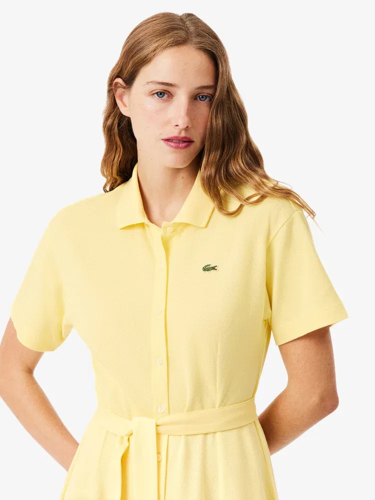 Платье поло LACOSTE Lemon, приталенное с поясом — фото 2