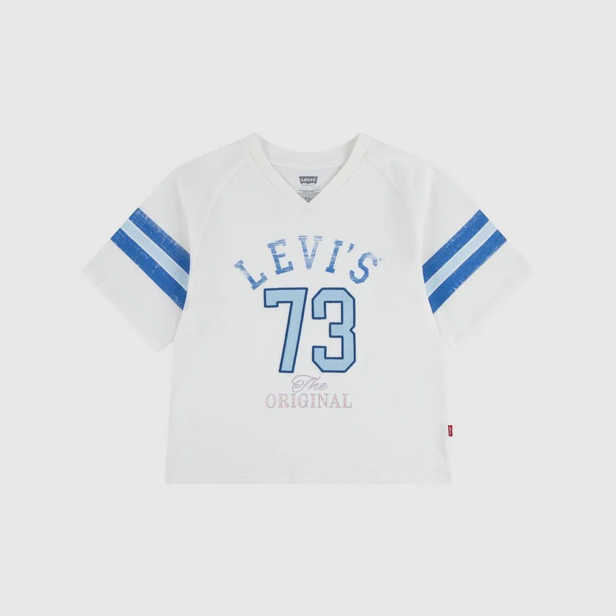 Винтажная спортивная футболка оверсайз для девочек 4-6 лет Levi's, Egret - White