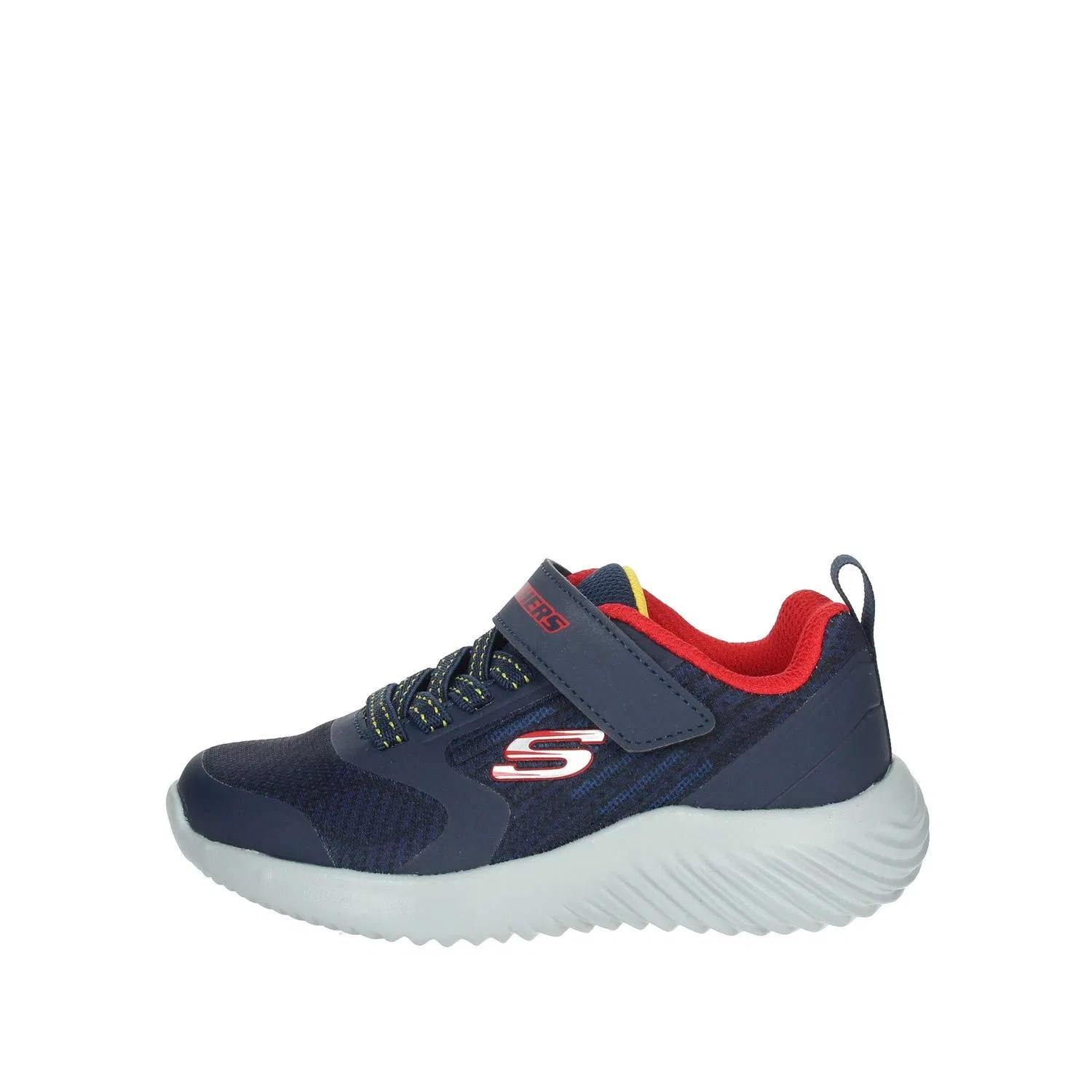 Детские кроссовки для мальчиков с липучкой Bounder Gorven Skechers, Navy Textile Red Gold Trim