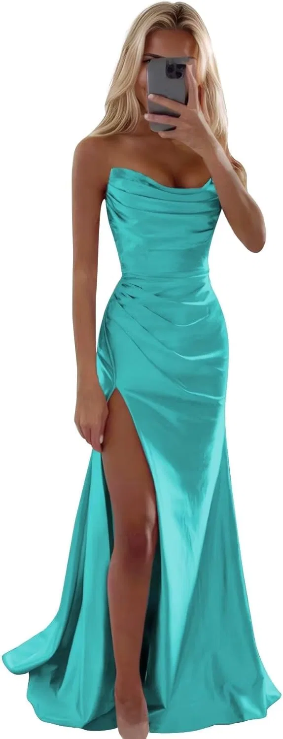 Женское вечернее платье-русалка с пайетками Prom Dress MJ52, Turquoise