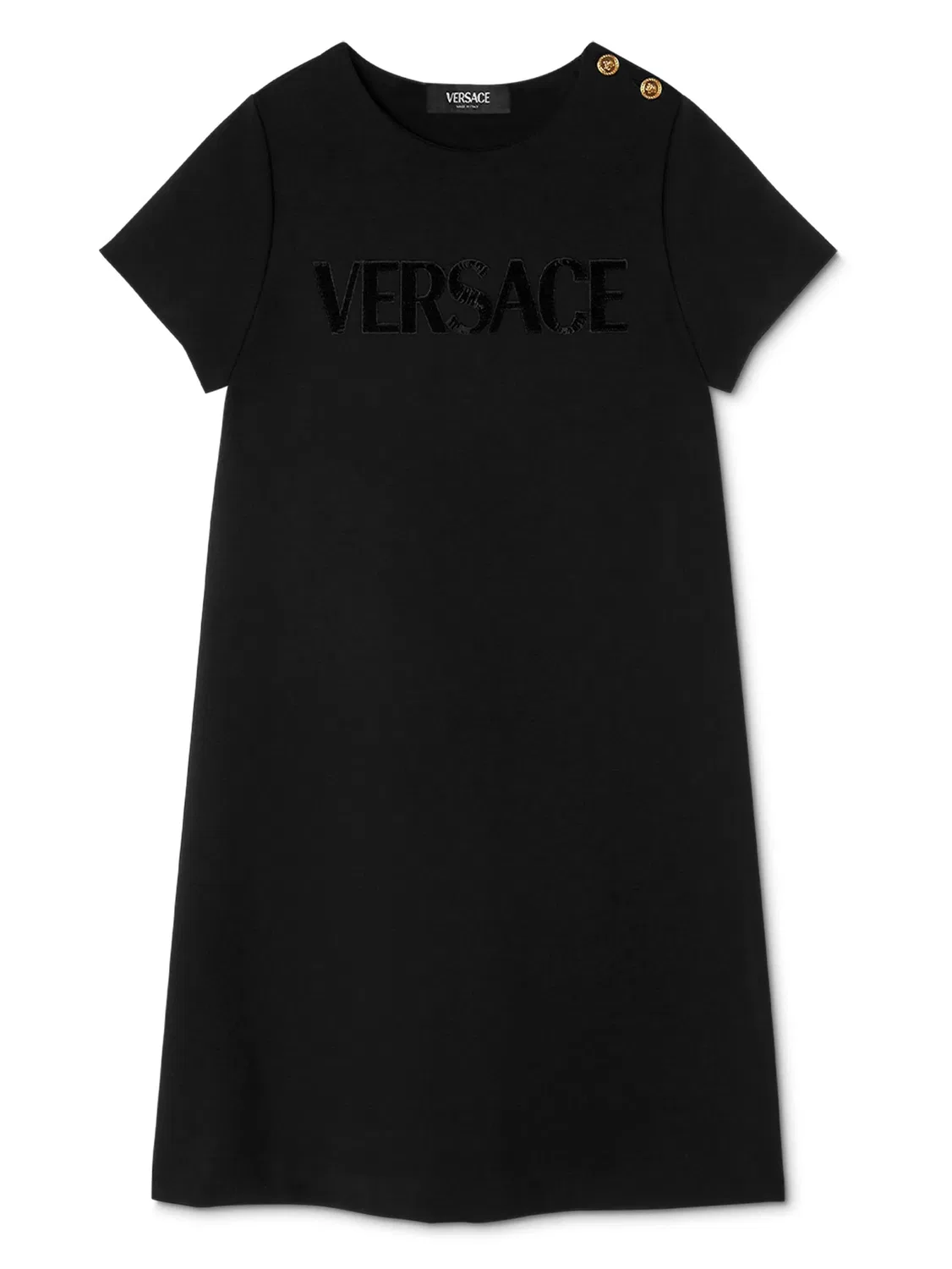 Платье-футболка с логотипом Versace, черный