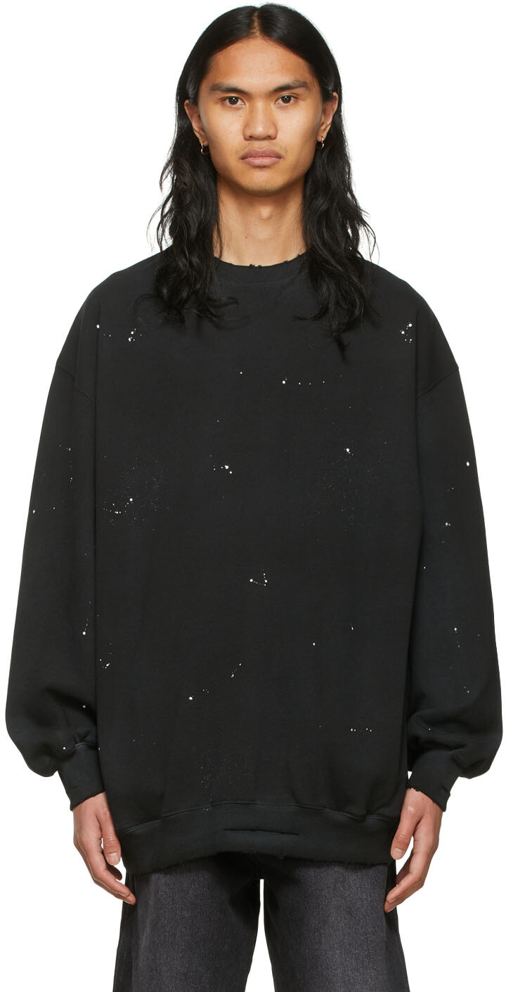 

Черный хлопковый свитшот We11done