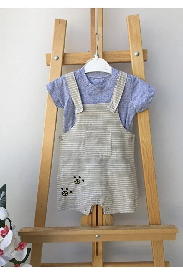 Детский комбинезон для девочек с полосками Dubi Baby, Gray — фото 2