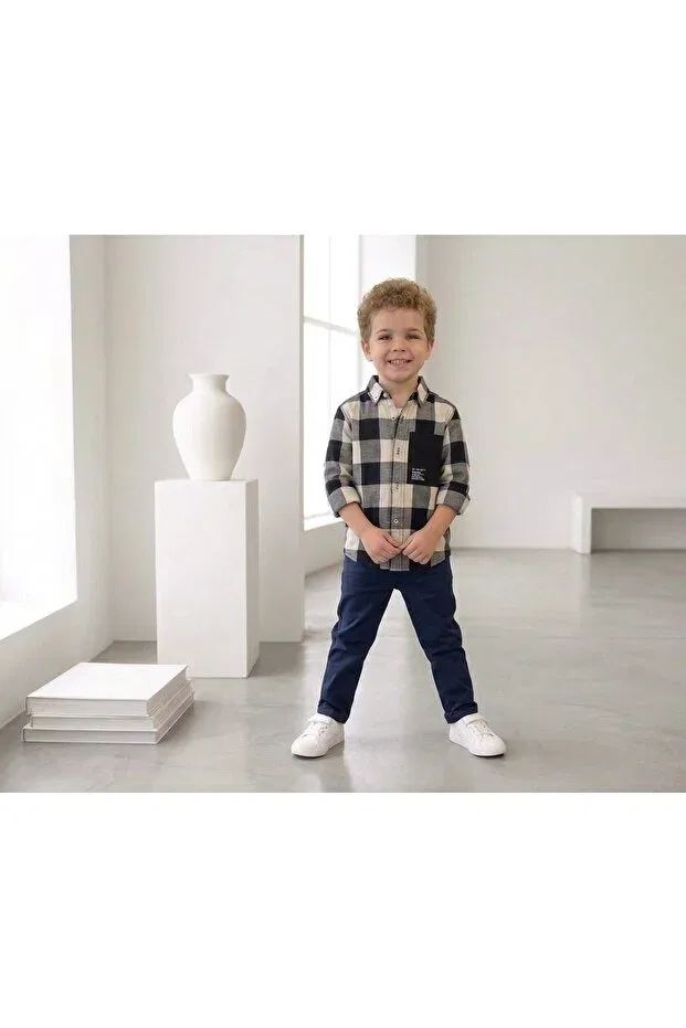 Детская рубашка для мальчиков с длинным рукавом Basics Rüya Kids, Black