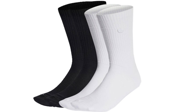 

Носки с ребристым логотипом, набор из двух пар Adidas, 2 Pack (черный+белый)