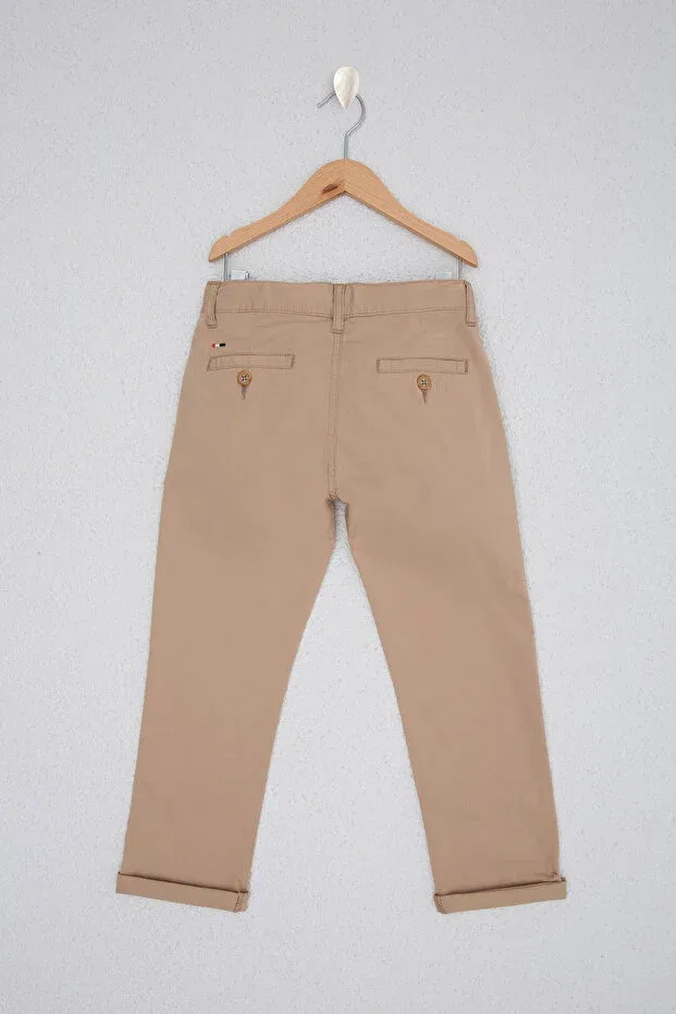 Детские брюки для мальчиков прямые с заниженной талией U.S. Polo Assn., Sand — фото 2