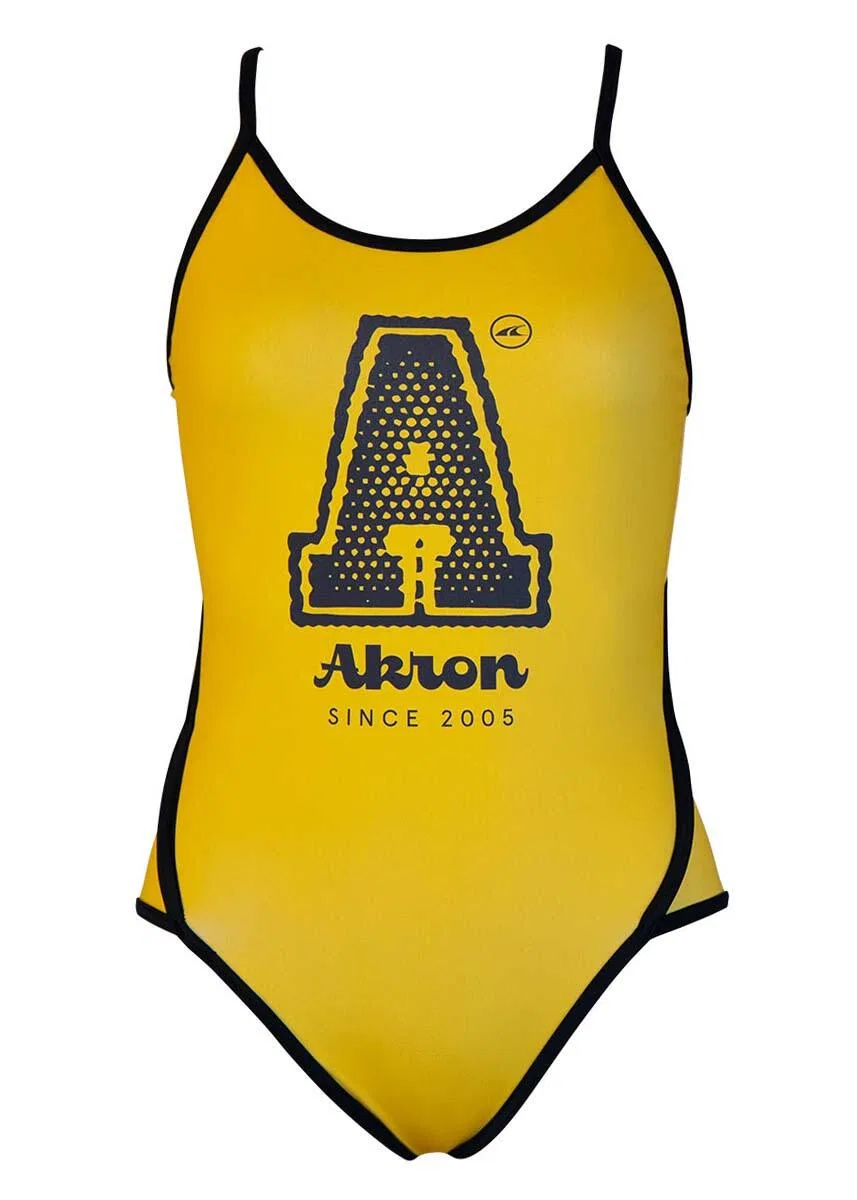 Детский купальник для девочек с открытой спиной Odette Akron, Yellow — фото 4