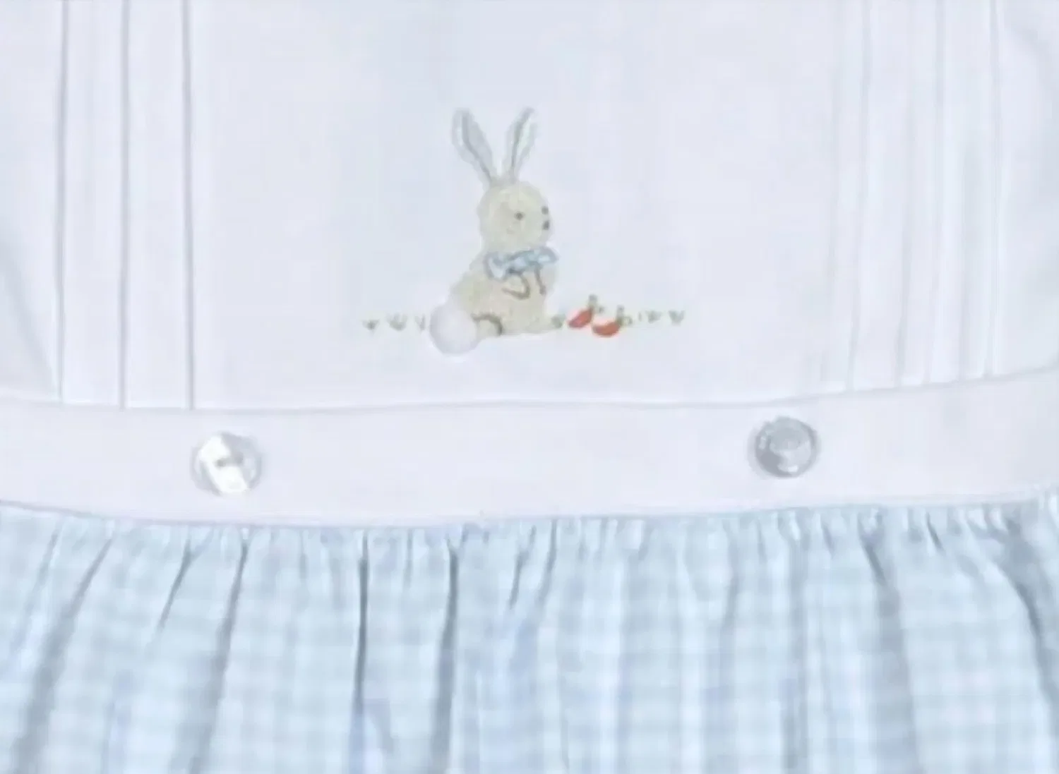 Детский боди-комбинезон с принтом синий Gingham BABY LOREN, синий — фото 2