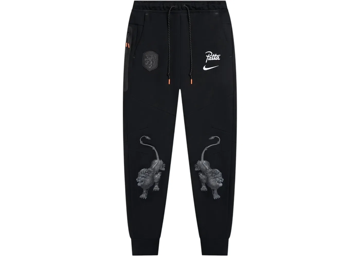 Мужские спортивные брюки из Tech Fleece с вышивкой Nike x Patta KNVB, Черный
