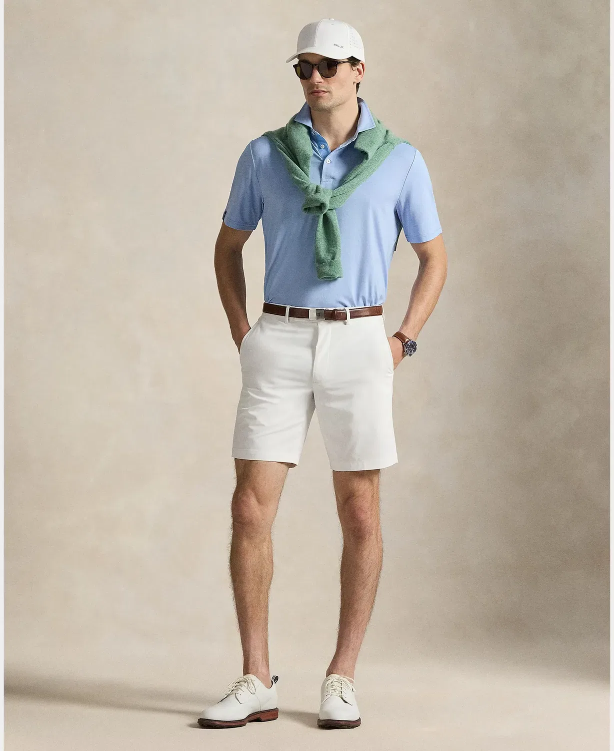 Мужские шорты технические из полиэстера Ralph Lauren, Blanco