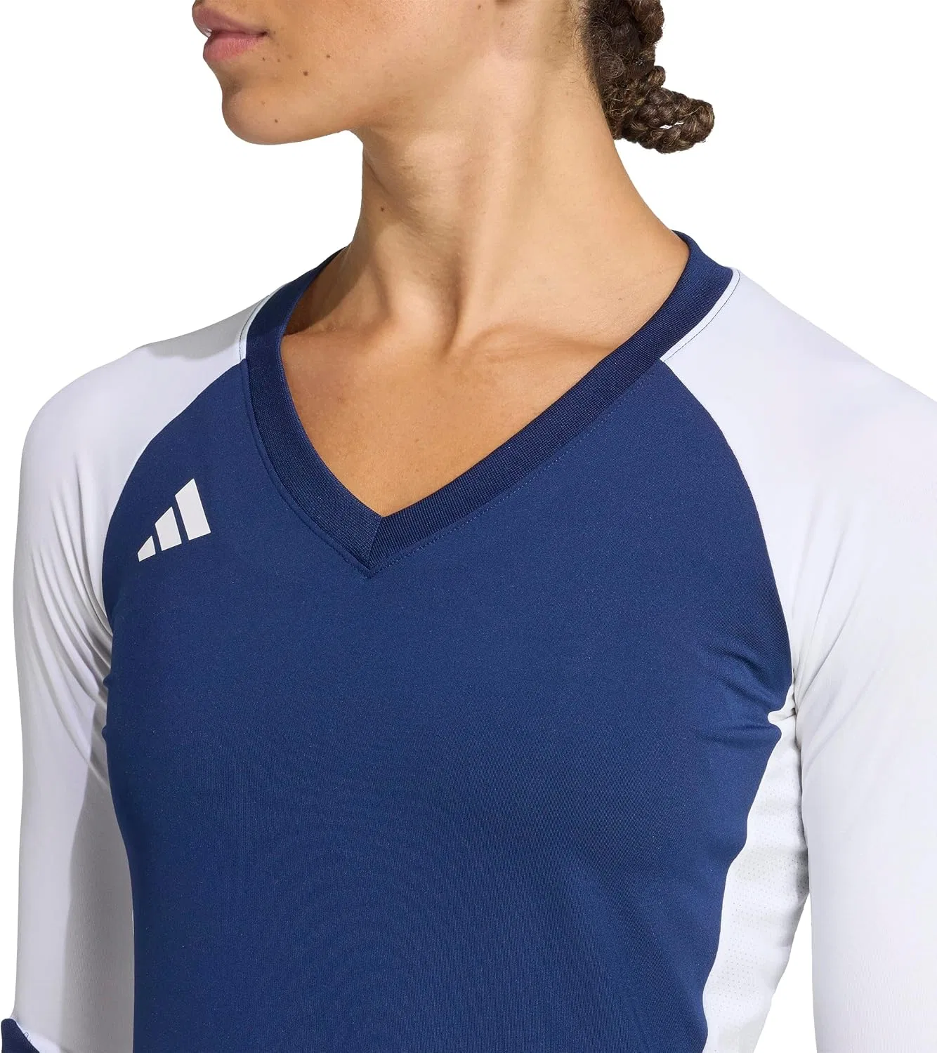 Женская длинная футболка для волейбола с реглан-рукавом adidas, Team Navy Blue — фото 3